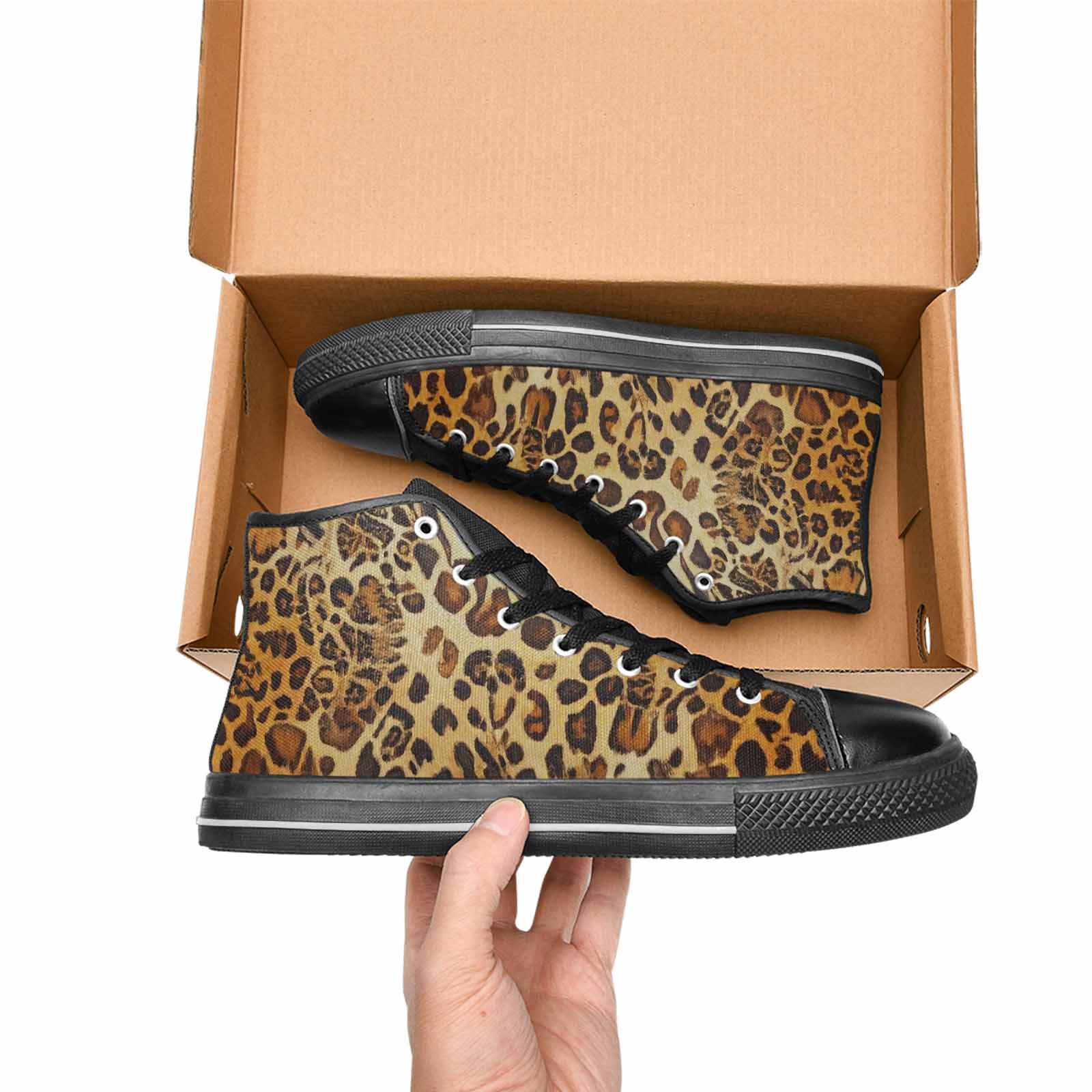 WOMEN'S Animal Print High Top Canvas Dark Academia Shoes