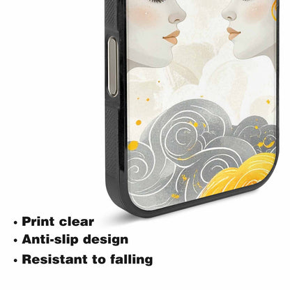 iPhone 16 Pro Case — Gemini Twins Zodiac Pattern Seamless Repeat, Personalized Phone Case