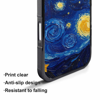 iPhone 17 Pro Case — Swirling Deep Blue Night Sky Galaxy, Unique Phone Case Design