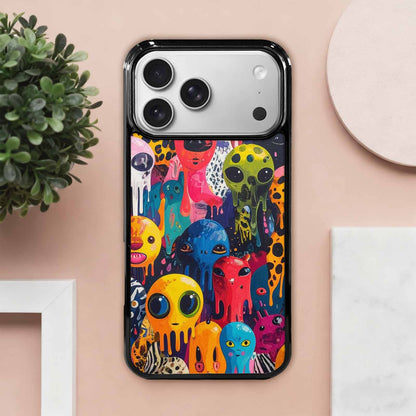 iPhone 17 Pro Max Case — Melting Aliens Pattern Alien Scifi, Customized Protective Case