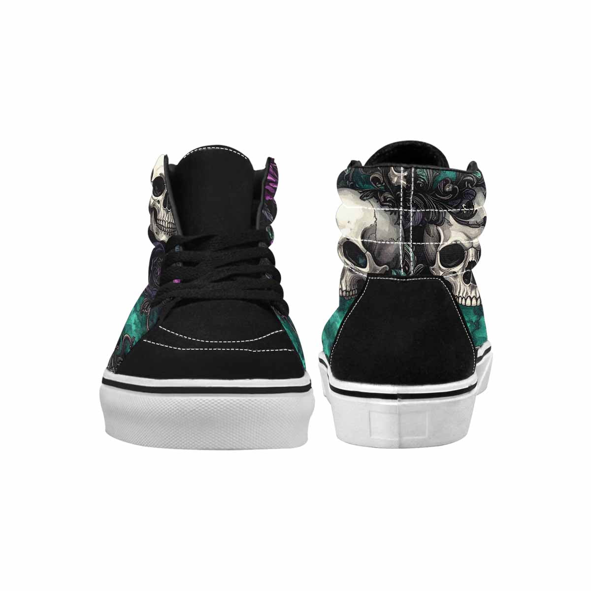 WOMEN'S Skulls Roses Gothic Filigree High Top Canvas Aesthetic Sneakers