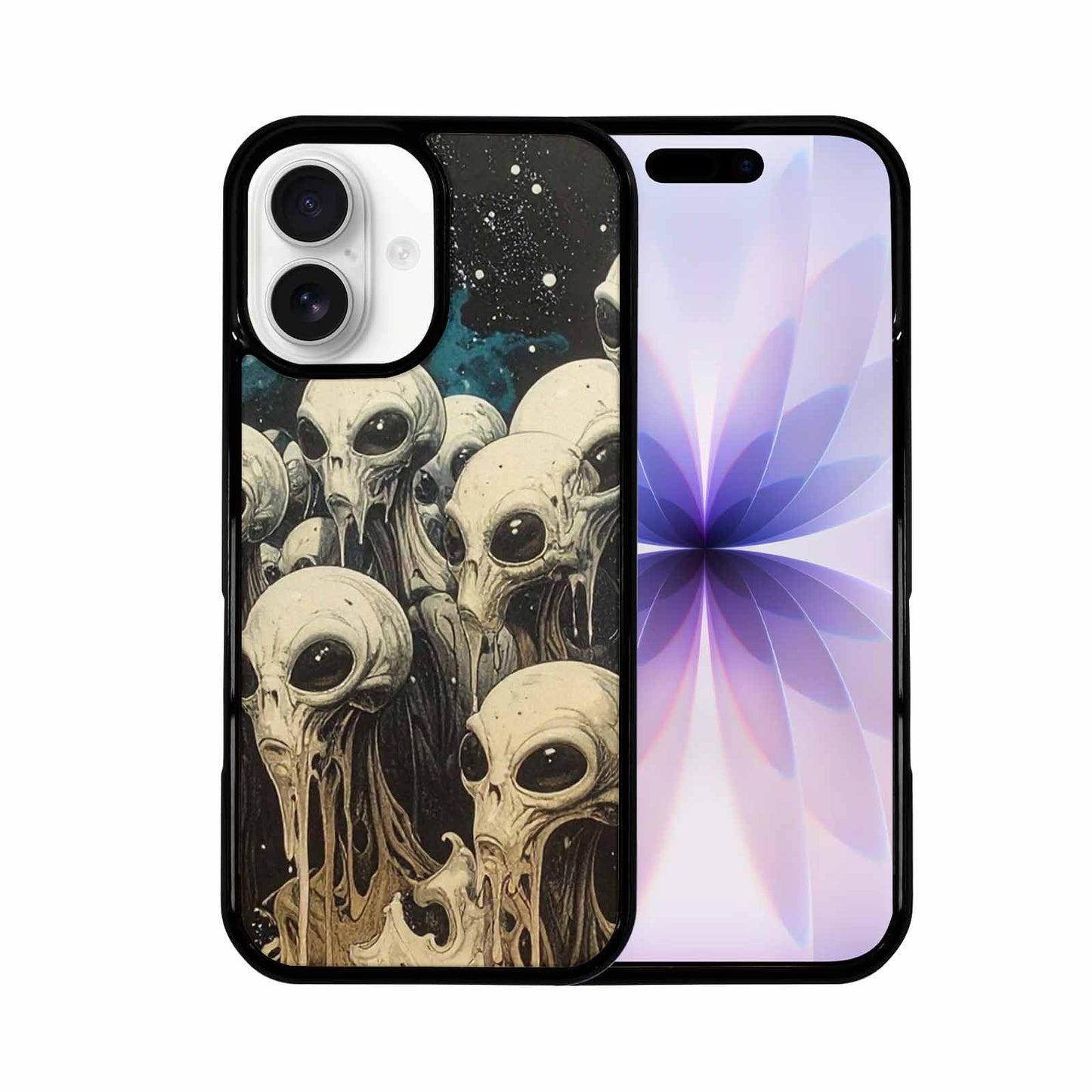 iPhone 17 Case — Melting Aliens Pattern Alien Scifi, Unique Phone Case Design