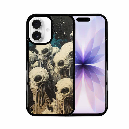 iPhone 17 Case — Melting Aliens Pattern Alien Scifi, Unique Phone Case Design
