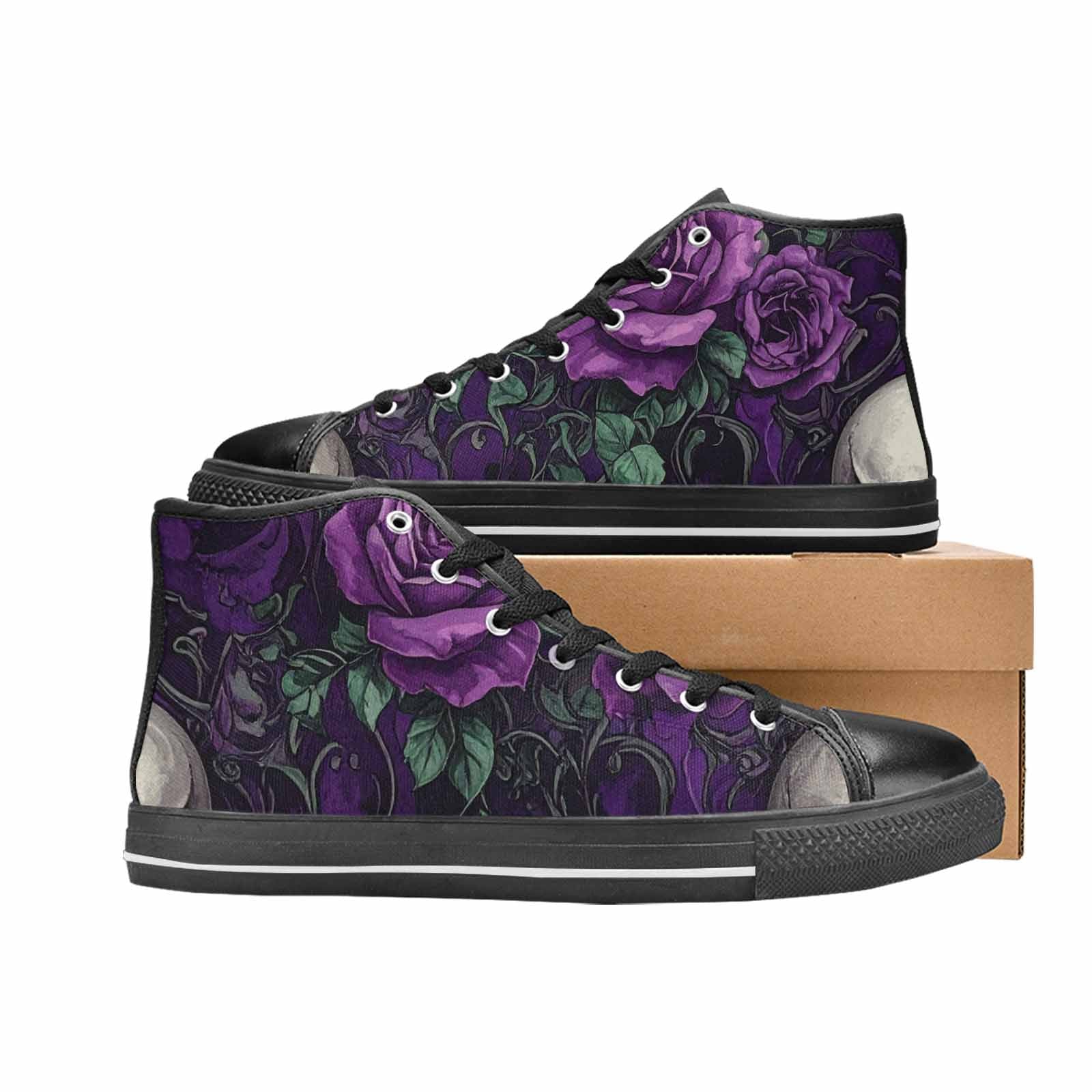 MEN'S Skulls Roses Gothic Filigree High Top Canvas Dreamcore Custom Shoes