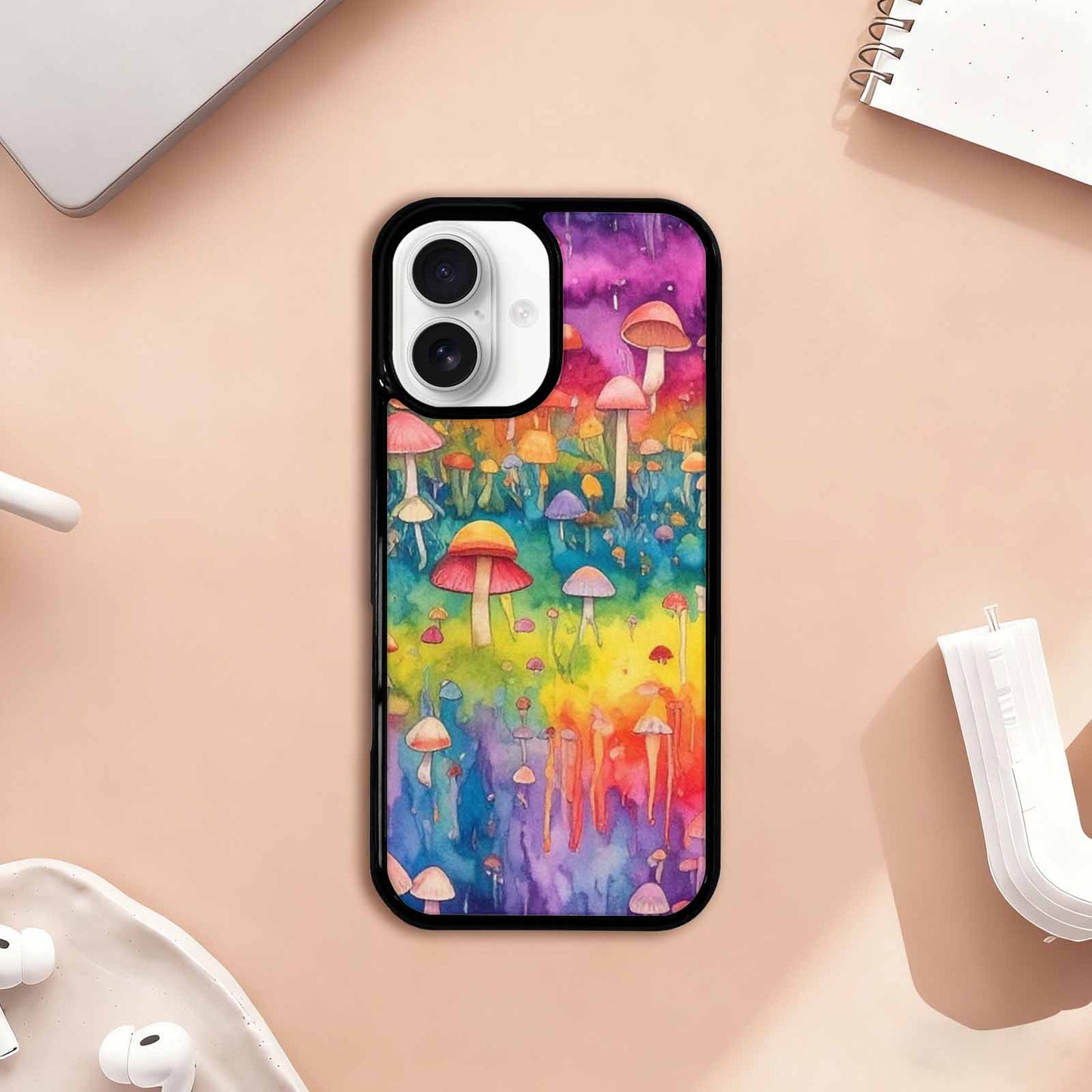 iPhone 17 Case — Mushrooms Tie Dyemushrooms Pat Tie Dye, Customized Protective Case