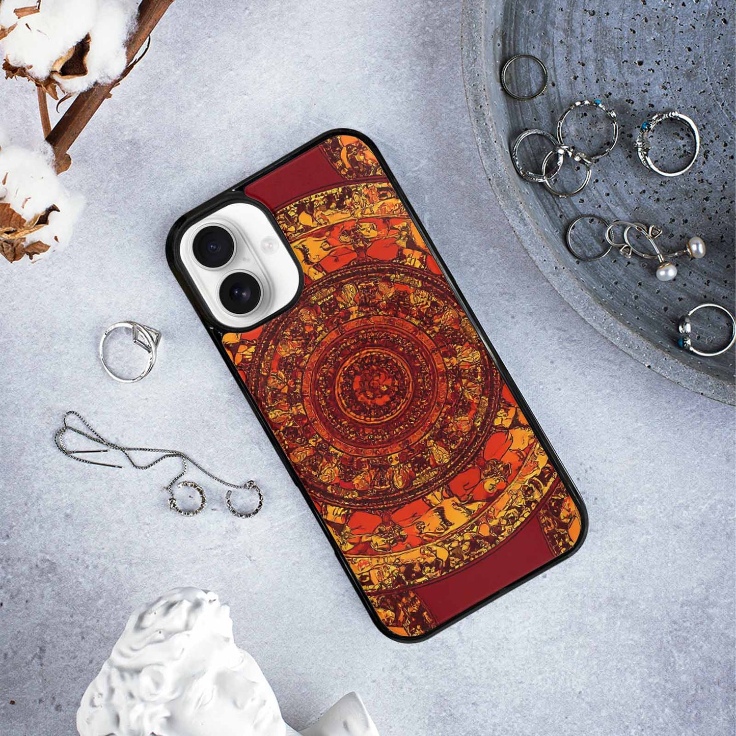 iPhone 16 Plus Case — Mandala Lions Art Seamless Pattern Vibrant, Custom Made Phone Cover