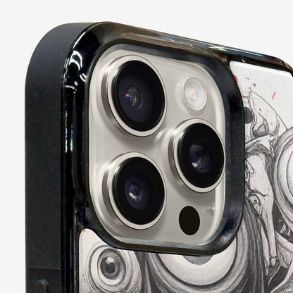 iPhone 16 Pro Max Case — Multi Eye Monster Black Red Ink, Custom Phone Case
