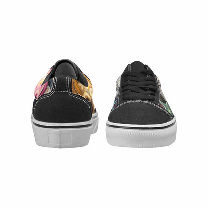WOMEN'S Skulls  Marble Skulls Lace-Up Canvas Vivid Sneakers