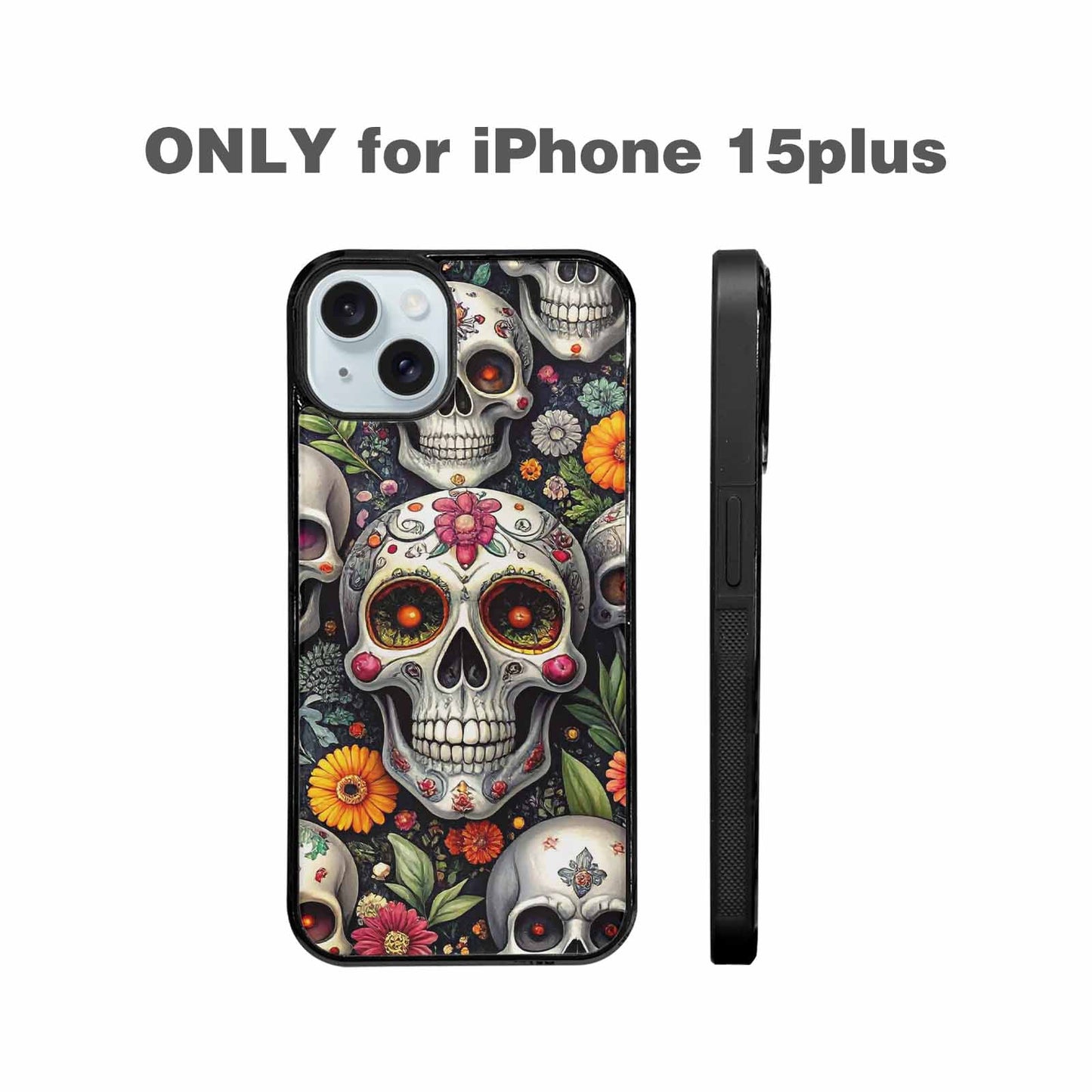 iPhone 15 Plus Case — Greyscale Black And White Dark Black, Original Design Phone Case