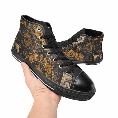 WOMEN'S Mandala High Top Canvas Wallpaper Art Custom Shoes