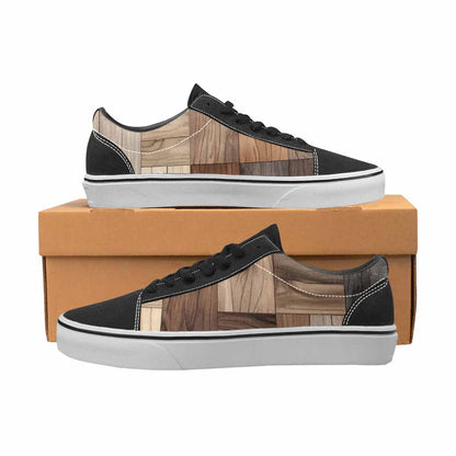 WOMEN'S Wood Grain Texture Canvas Lace-Up Grunge Shoes