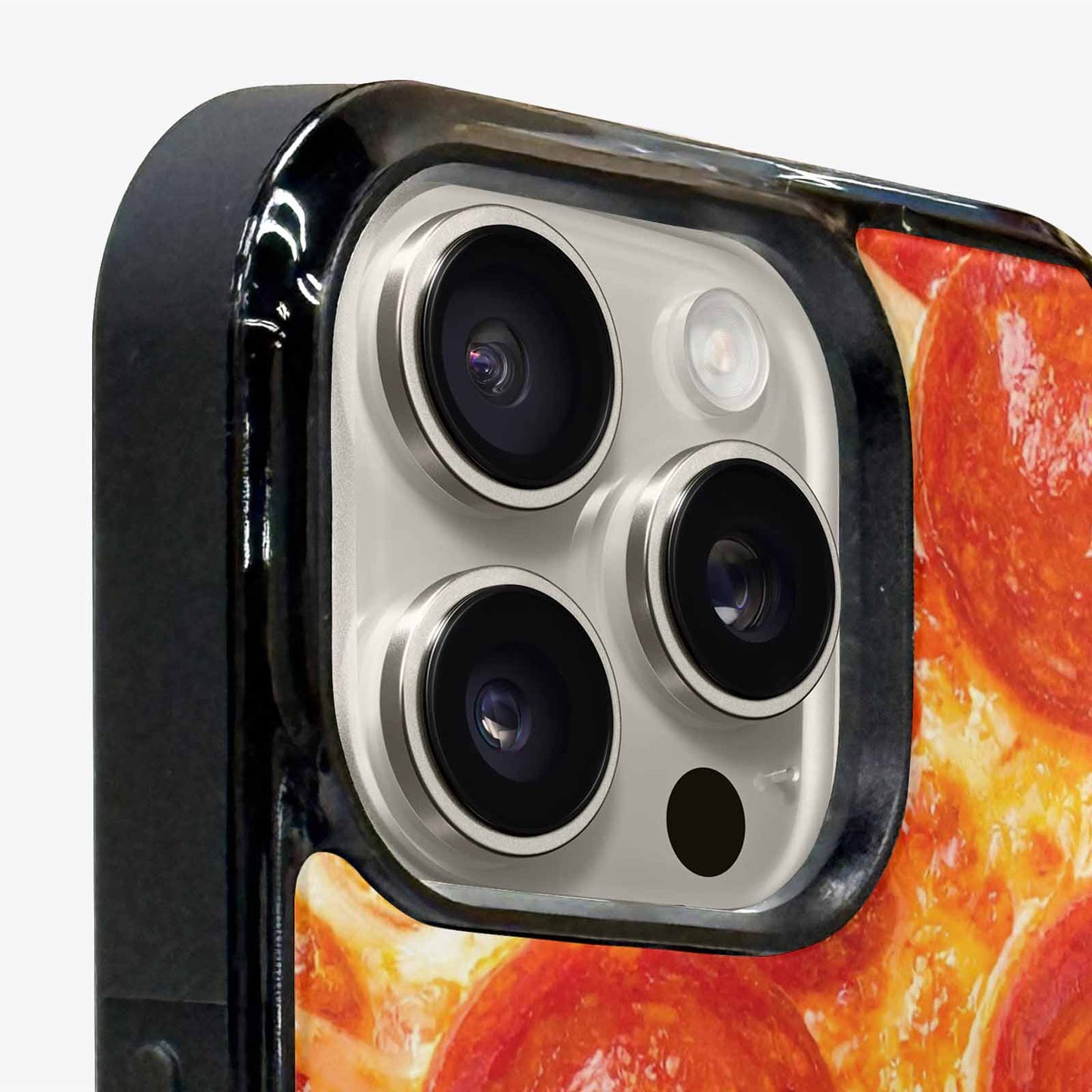 iPhone 15 Pro Max Case — Pepperoni Pizza Background Art Filling Entire, Customized Protective Case