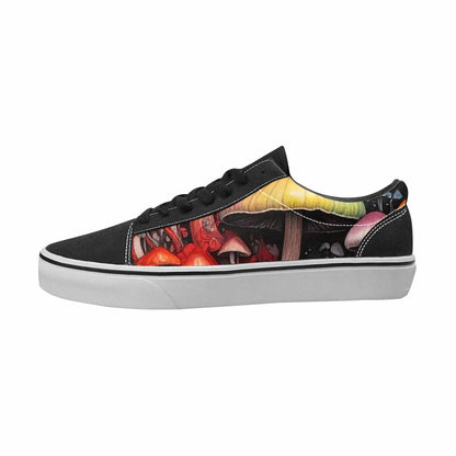 MEN'S Mushrooms Black & Red Ink Canvas Custom Design Wallpaper Art Customized Sneakers