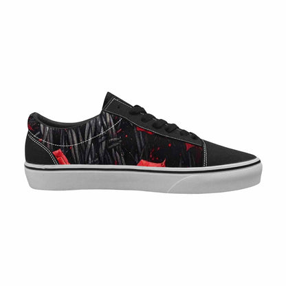 WOMEN'S Barbed Wire Black & Red Ink Canvas Custom Fashion Kaleidoscope Custom Art Shoes