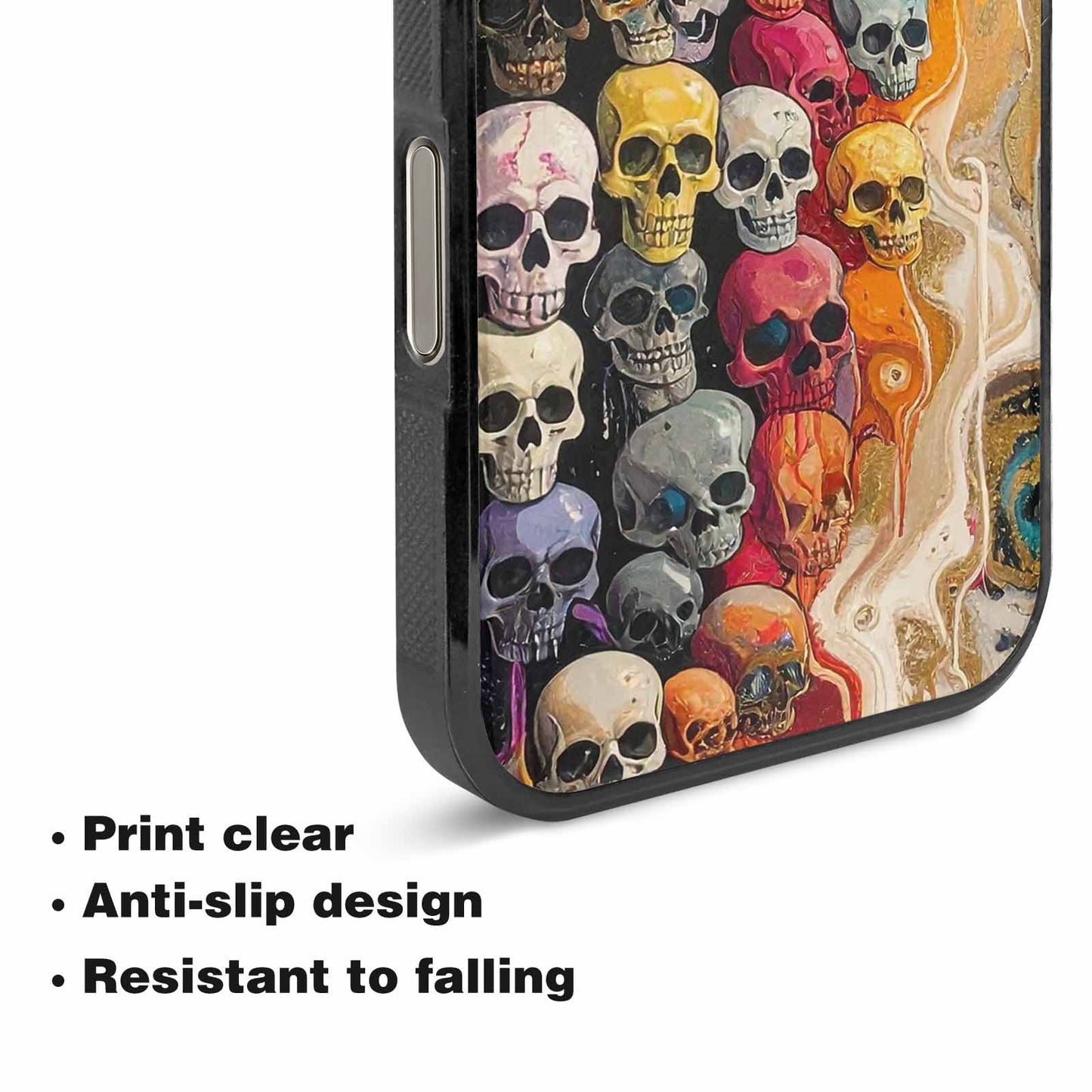 iPhone 16 Pro Case — Skulls Marbleskulls Pattern, Customized Protective Case