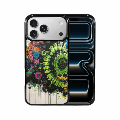 iPhone 17 Pro Max Case — Black &amp; Green Ink Tie Dye, Custom Printed Phone Case