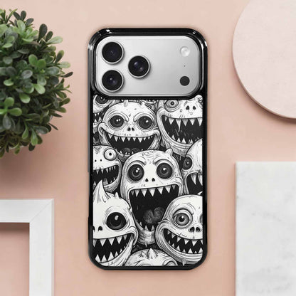 iPhone 17 Pro Max Case — Black And White Monster Original Art, Custom Art Phone Cover