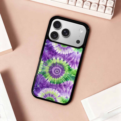 iPhone 17 Pro Case — Tie Dye Purple Green Blended Tie, Custom Designed Case Cover