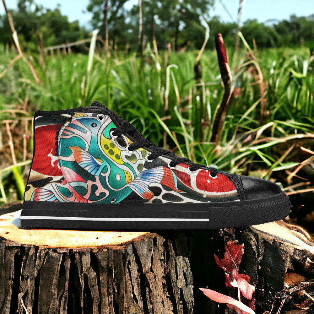 Cherry Blossom Dark Cosmic Wearable MEN Bold Art - Freaky Shoes | Custom Art Sneakers