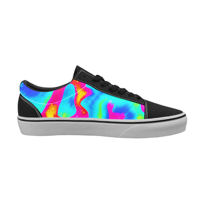 WOMEN'S Tie Dye Splash Retro Low Top Skateboarding Cottagecore Custom Shoes