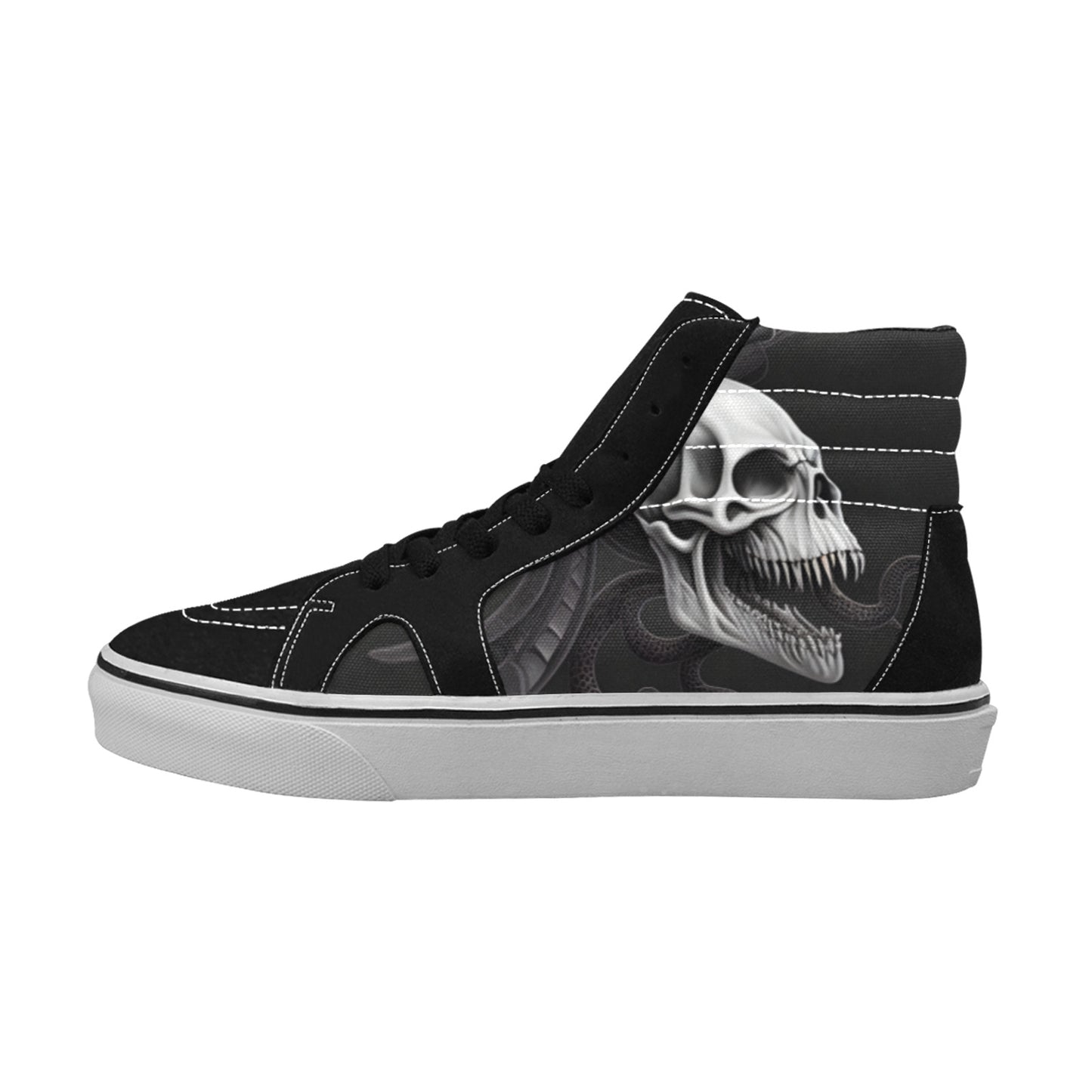 WOMEN'S Demon Snakes Skulls Art High Top Skateboarding Vibrant Chaos Sneakers