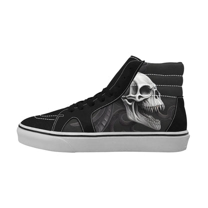 WOMEN'S Demon Snakes Skulls Art High Top Skateboarding Vibrant Chaos Sneakers
