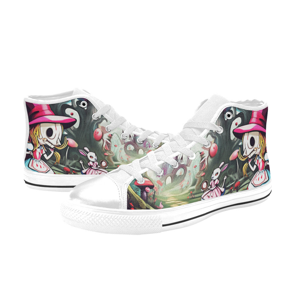 WOMEN'S Evil Wonderland World High Top Canvas Dark Academia Custom Sneakers
