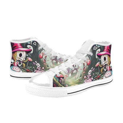 WOMEN'S Evil Wonderland World High Top Canvas Dark Academia Custom Sneakers