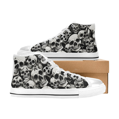 WOMEN'S Skulls Mania High Top Canvas Surreal Sneakers