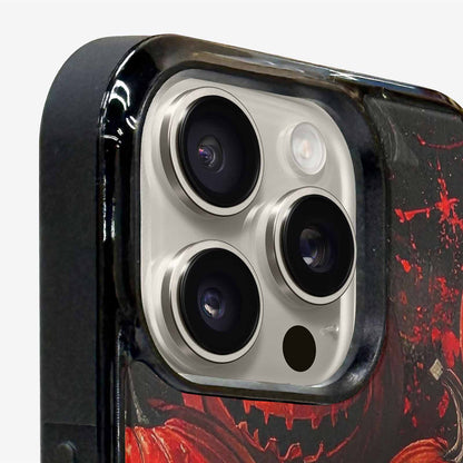 iPhone 15 Pro Max Case — Bloody Pumpkin Face, Custom Art Phone Cover