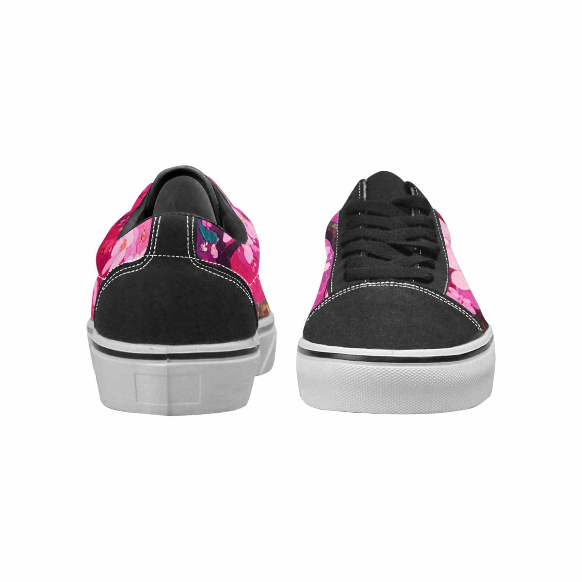 WOMEN'S Cherry Blossom Branch Cherry Lace-Up Canvas Melting Art Sneakers