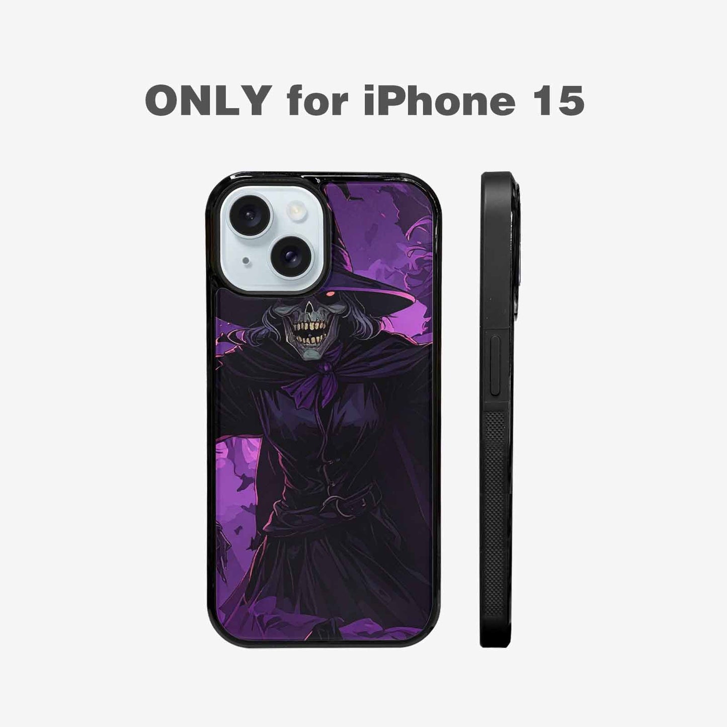 iPhone 15 Case — Scary Horror Halloween Art Print Edge, Unique Phone Case Design