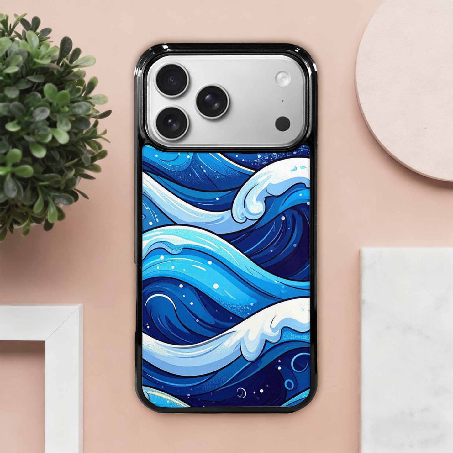 iPhone 17 Pro Max Case — Glossy Winter Wave Cartoon Cute, Unique Phone Case Design