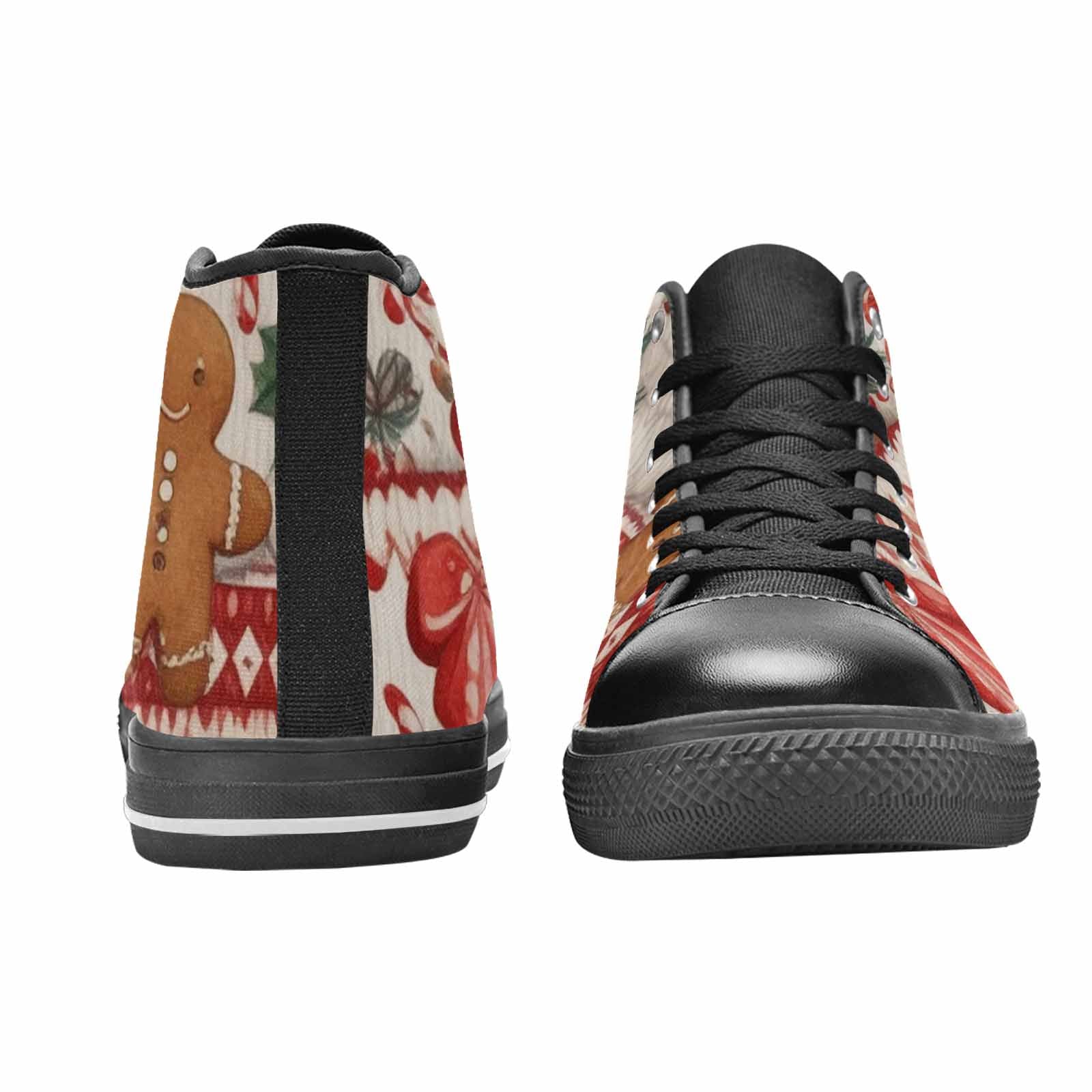 MEN'S Christmas Holly Snowflake High Top Canvas Vibrant Chaos Sneakers