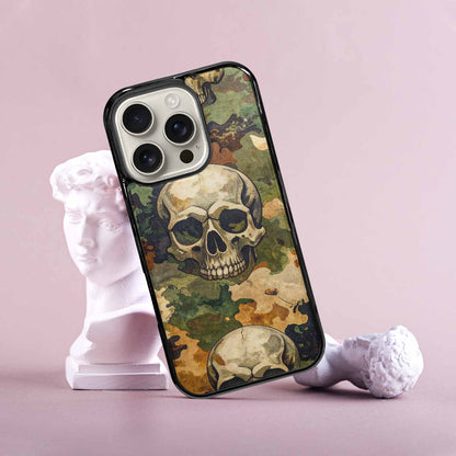 iPhone 16 Pro Case — Military Camo Skull, Custom Phone Case
