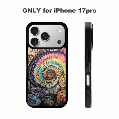 iPhone 17 Pro Case — Tie Dye Swirls Black White Tie, Custom Made Phone Cover