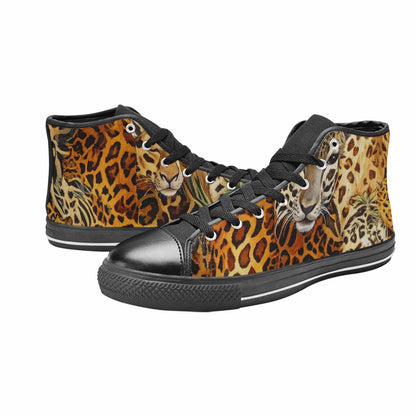 MEN'S Animal Print High Top Canvas Neon Fantasy Custom Sneakers