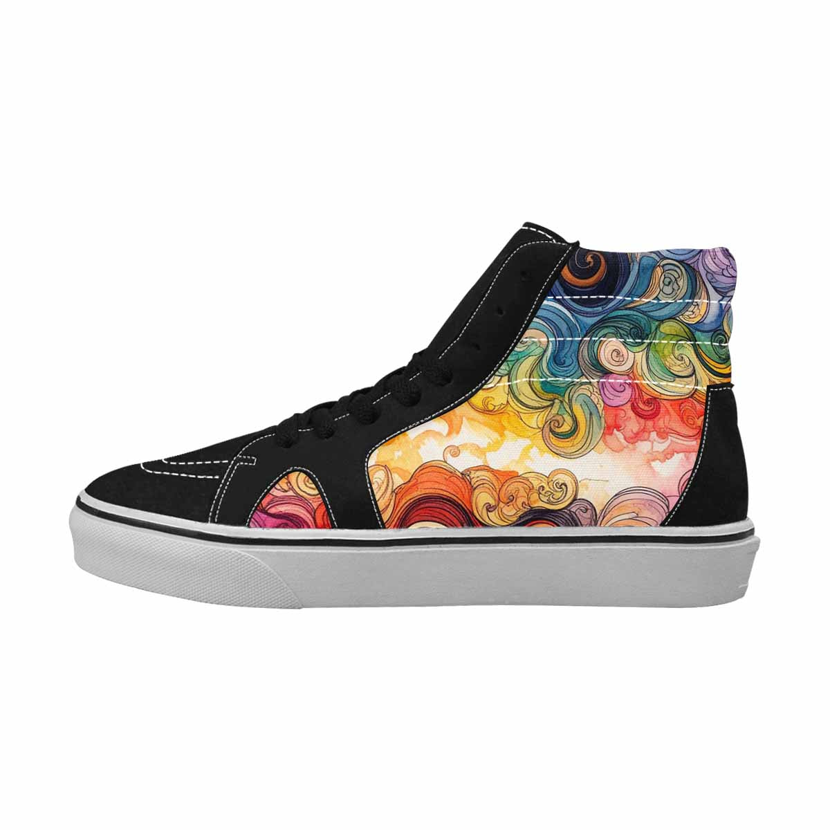 MEN'S Tie High Top Canvas Vivid Custom Sneakers