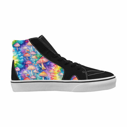 MEN'S Mushrooms  Tie Dye High Top Canvas Neon Fantasy Custom Shoes