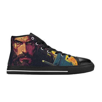 MEN'S Jesus_Ht_11 Men’S High Top Canvas Neon Fantasy Sneakers