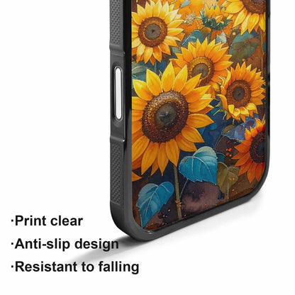 iPhone 17 Case — Full Color Vibrant Sunflower Floral, Custom Printed Phone Case