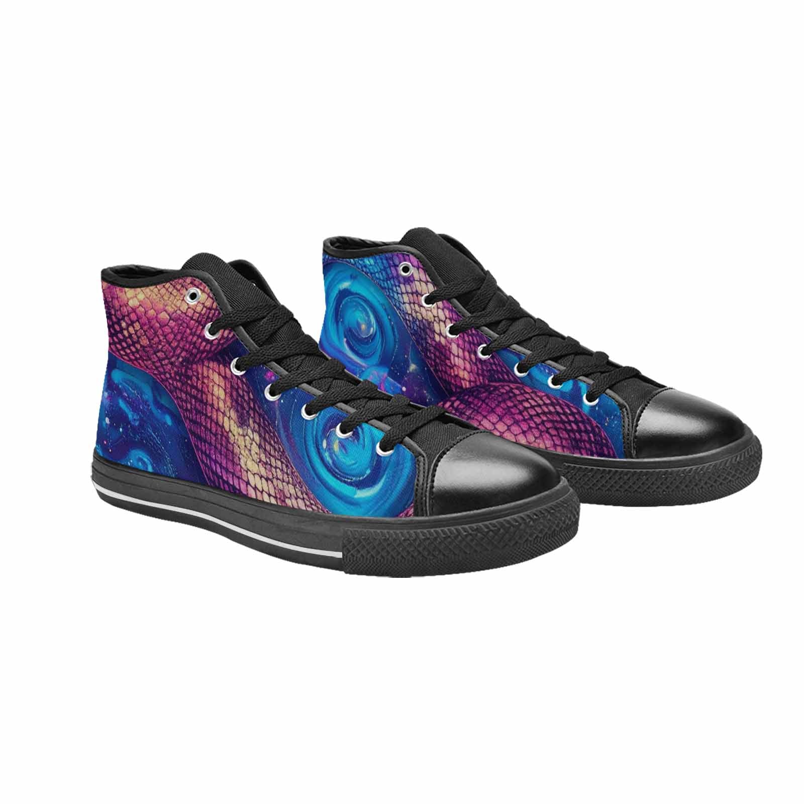 MEN'S Galaxy Snake Print High Top Canvas Vivid Sneakers
