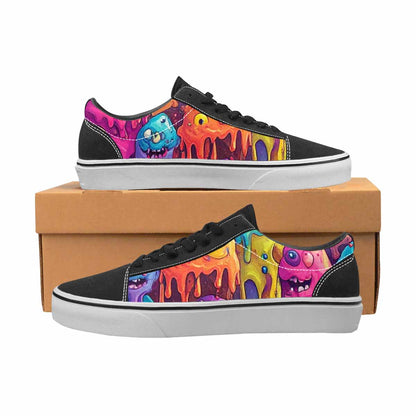 WOMEN'S Melting Ice Cream Monster Lace-Up Canvas Kaleidoscope Sneakers
