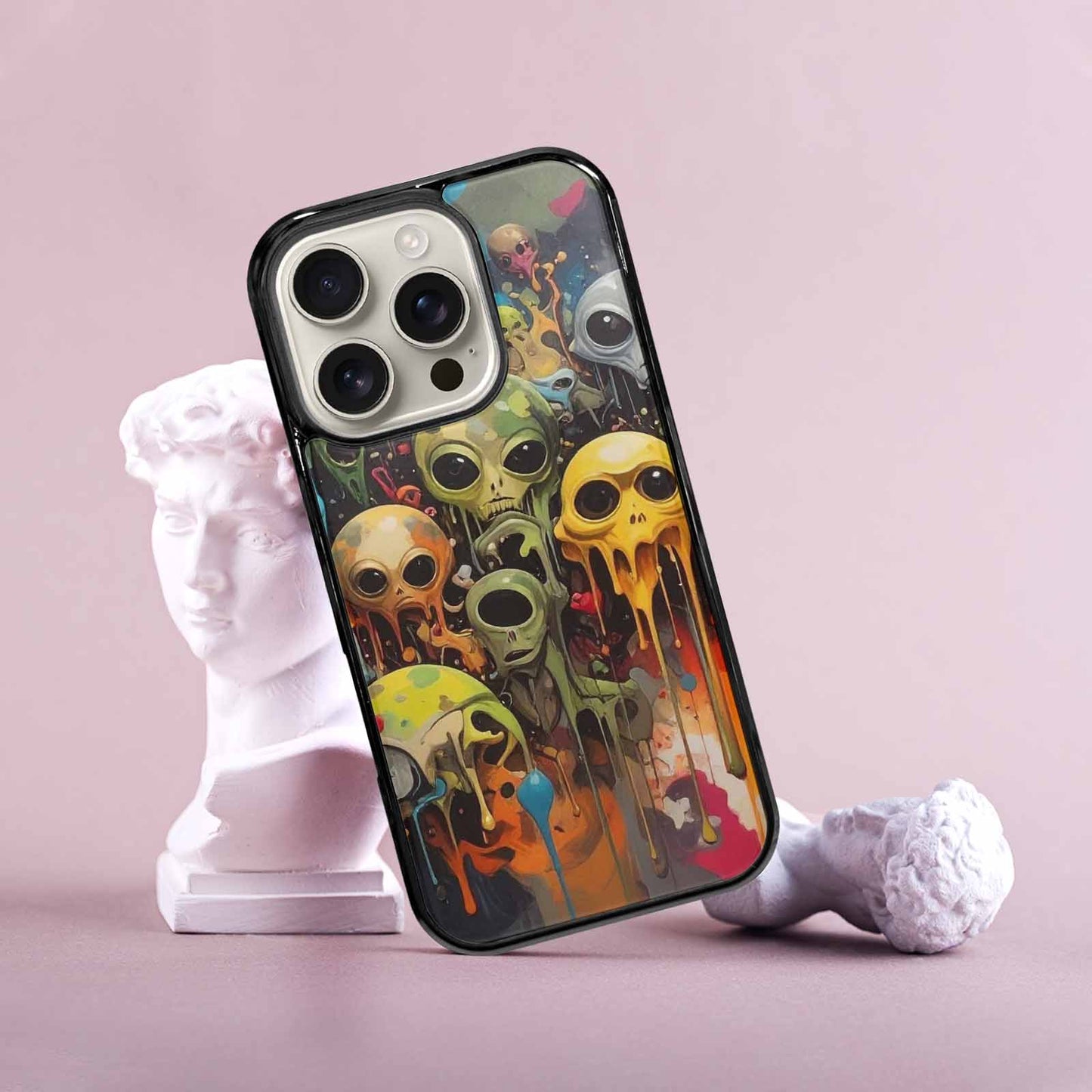 iPhone 16 Pro Case — Aliens Camomelting Aliens Patt, Customized Protective Case