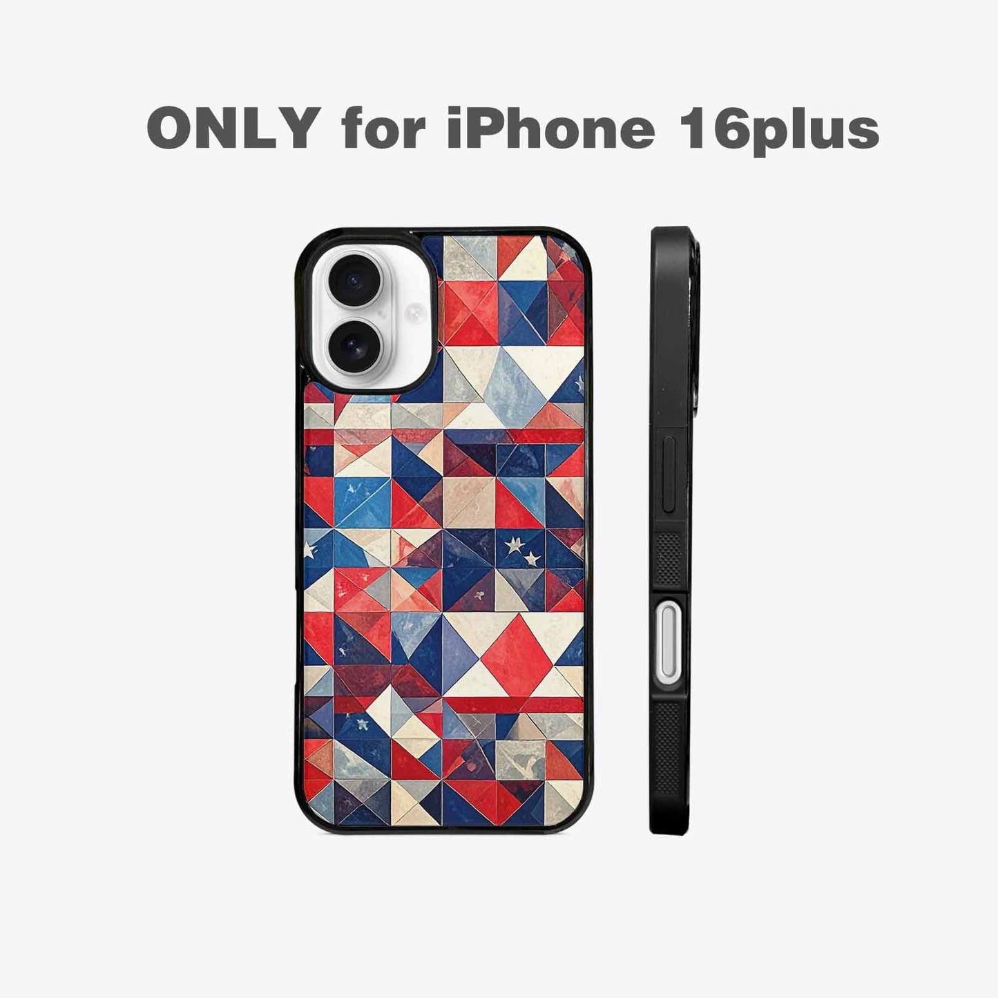 iPhone 16 Plus Case — Small American Flag Stars And Stripes, Custom Printed Phone Case