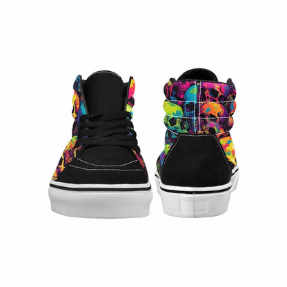 MEN'S 1000s Skulls Neon Camo High Top Canvas Kaleidoscope Sneakers