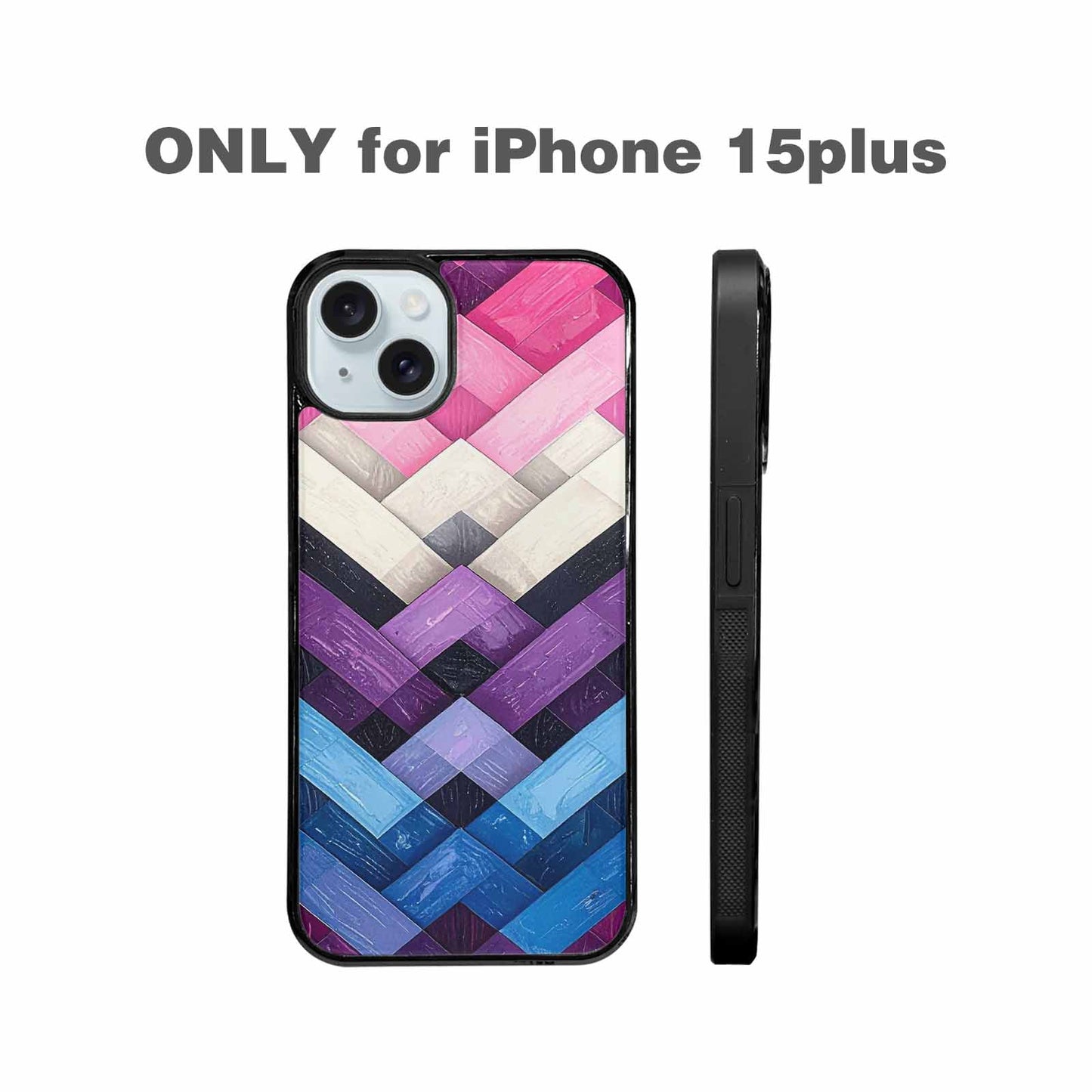 iPhone 15 Plus Case — Genderfluid Flag Color Theme Small Rainbow, Custom Printed Phone Case
