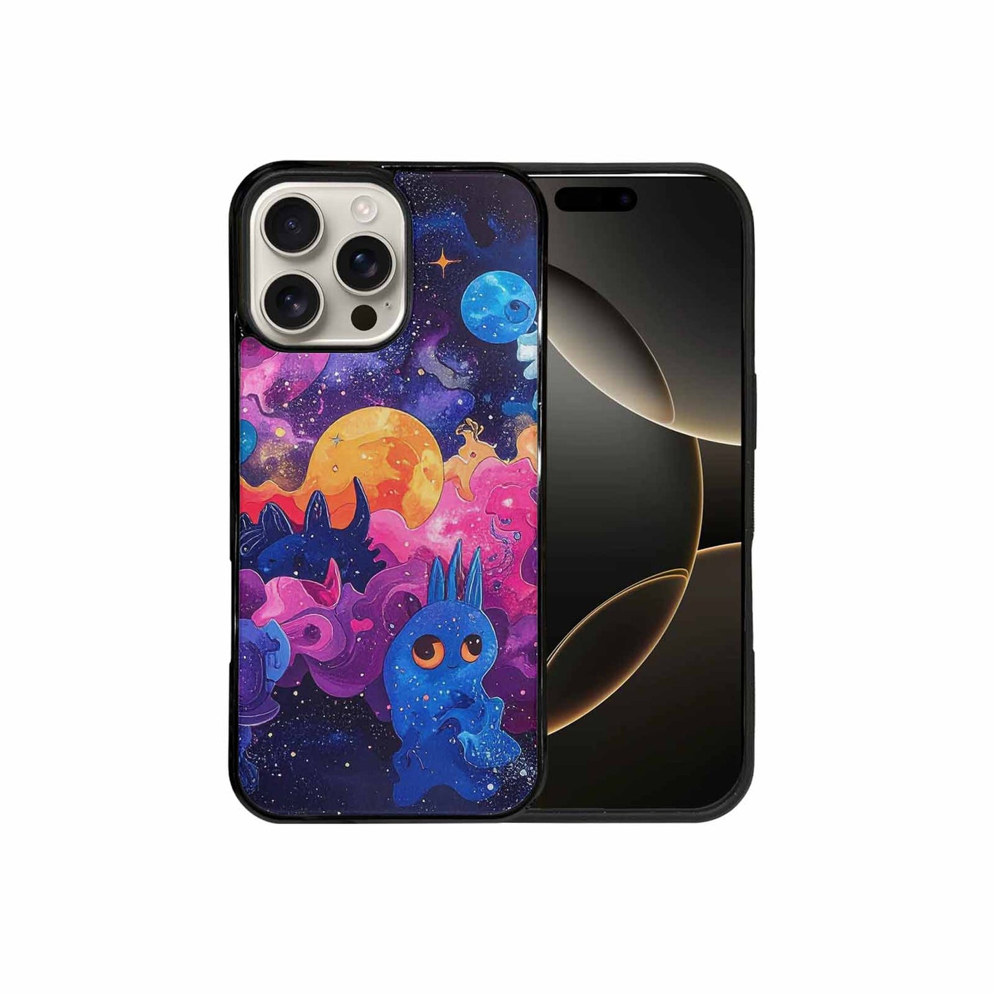 iPhone 16 Pro Max Case — Cosmic Creature And Object Mashup Pattern, Personalized Phone Case