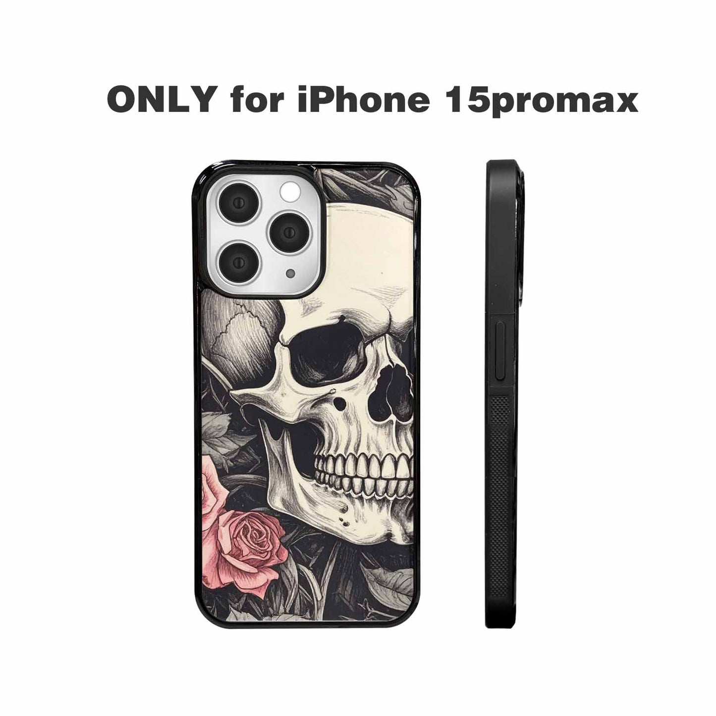 iPhone 15 Pro Max Case — 20 Skulls Overlapping Seamless Tileable Pattern, Personalized Phone Case