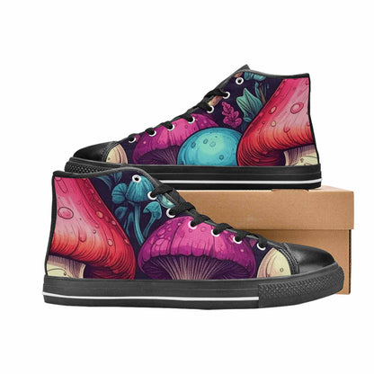 WOMEN'S Mushroom Skull High Top Canvas Y2K Custom Sneakers